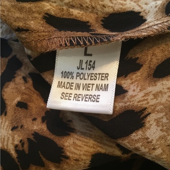 Impulsive Leopard Print Women's Puff Sleeve Blouse Size Large - Picture 8 of 10